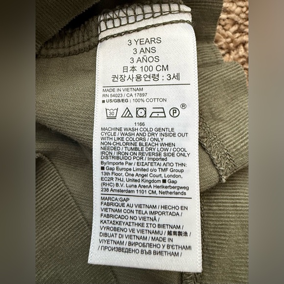 Baby Gap Corduroy Jumper Dress | Walden Green | Heart Pocket | 3 Years - Picture 4 of 5